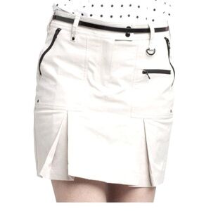 GG Blue white skirt skort w/zip pockets, 2 pleats & back split UPF30 + Sz-8. N18
